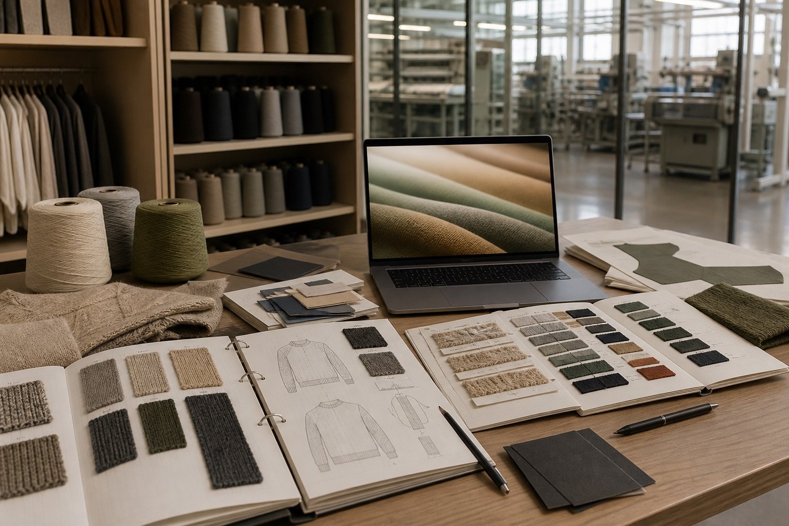 Knitwear technical guide reference with approved materials and sample