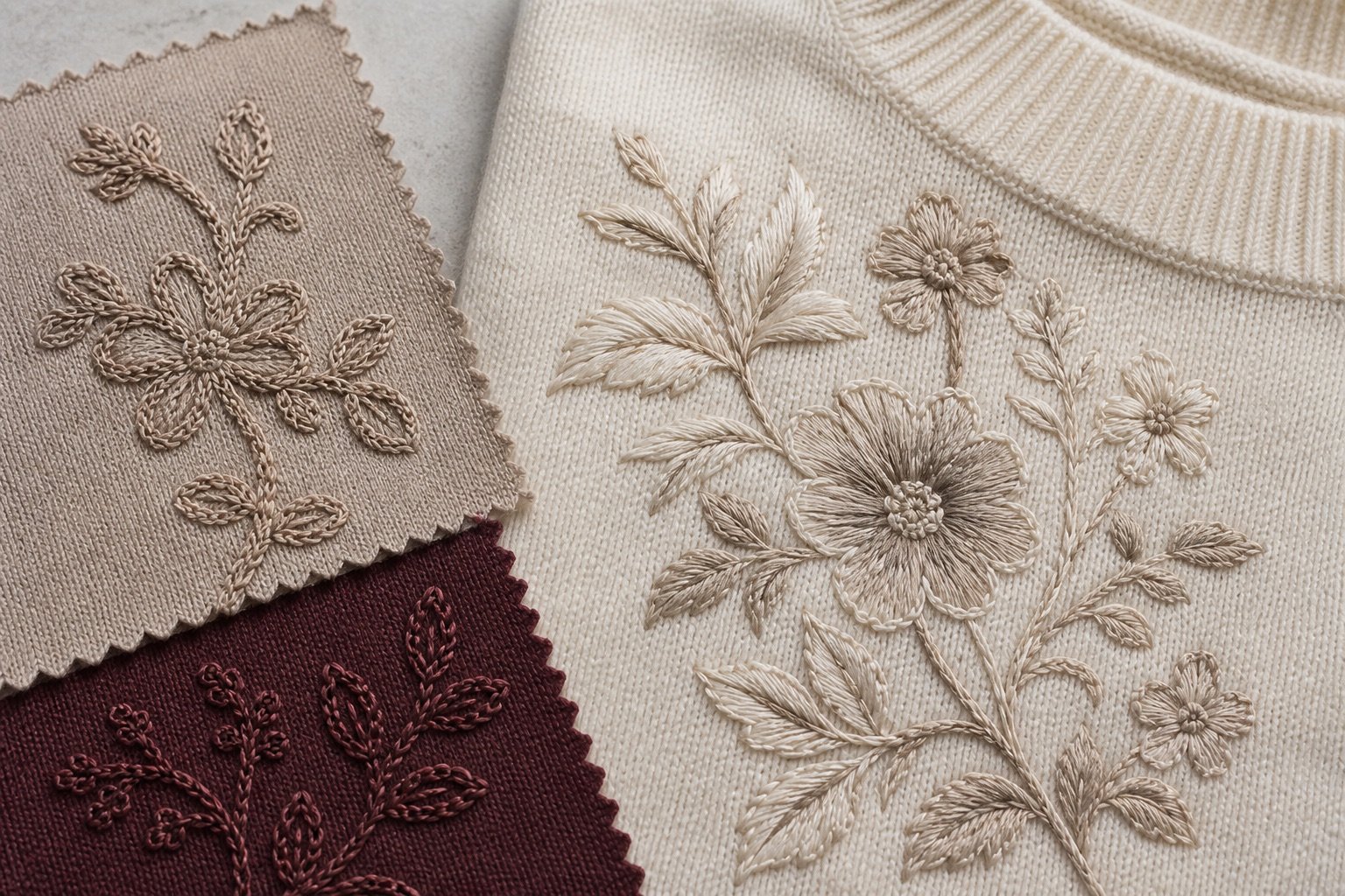 Embroidery on knit