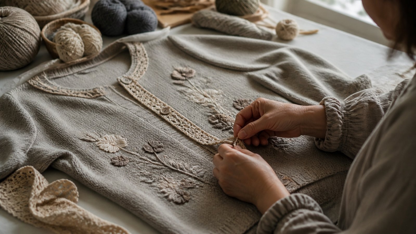 Crochet and hand-applied details