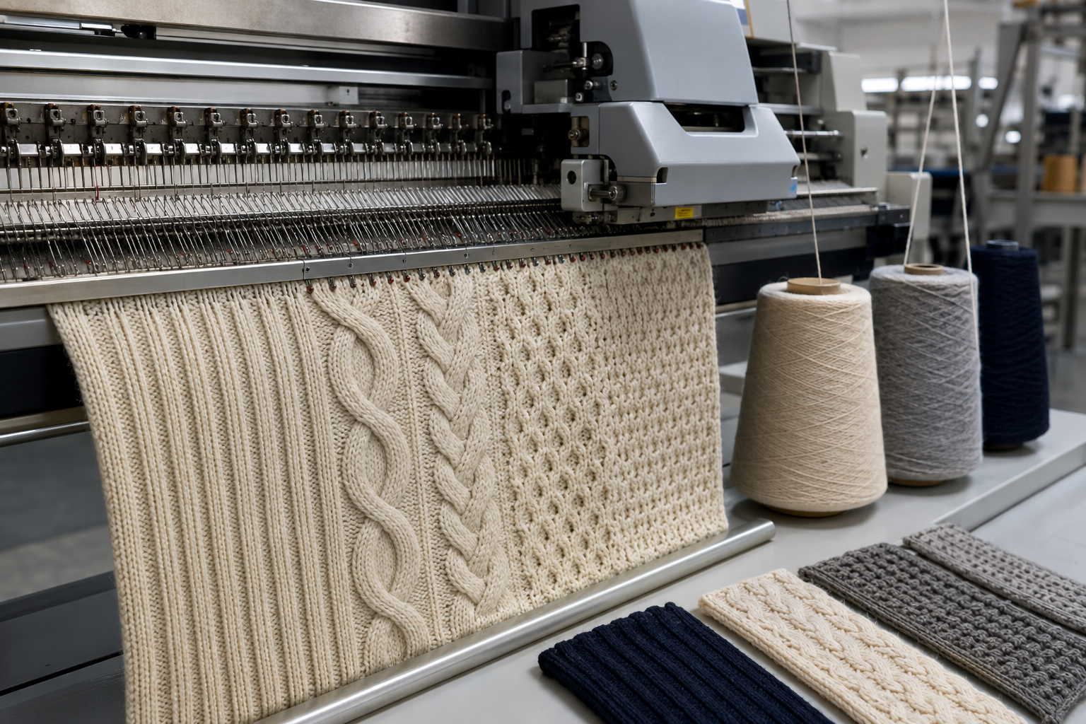 Finished knitwear appearance inspection and packaging readiness before shipment