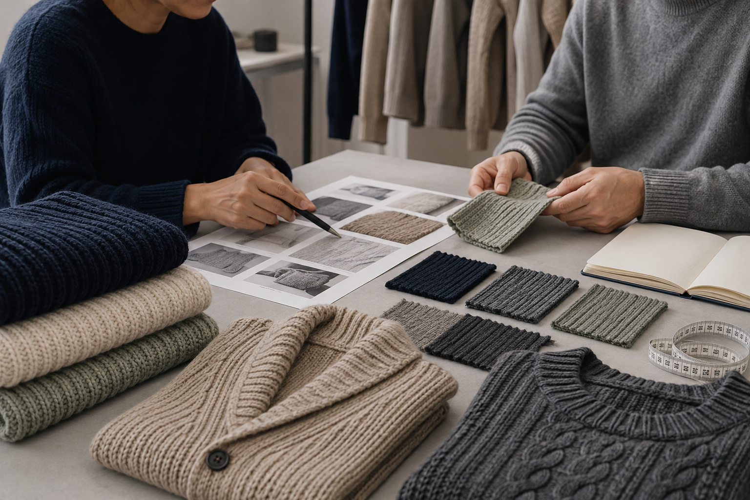 Representative knitwear sample measured during a care review