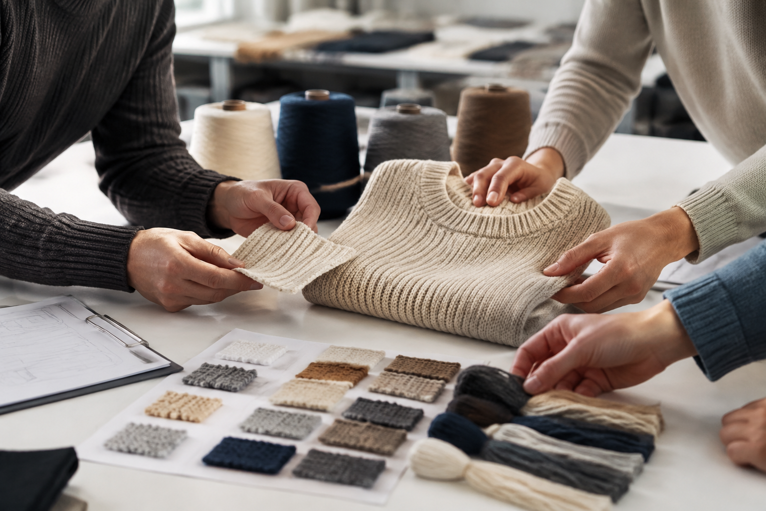 Yarn and specification review for a knitwear prototype