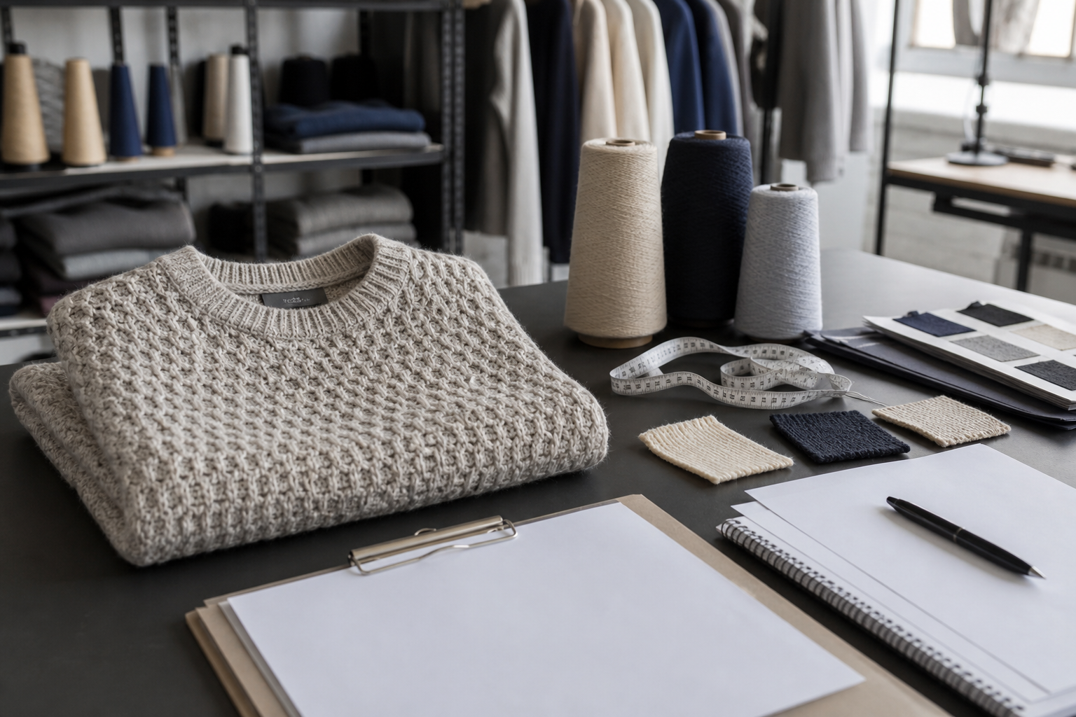 Production brief and approved knitwear sample
