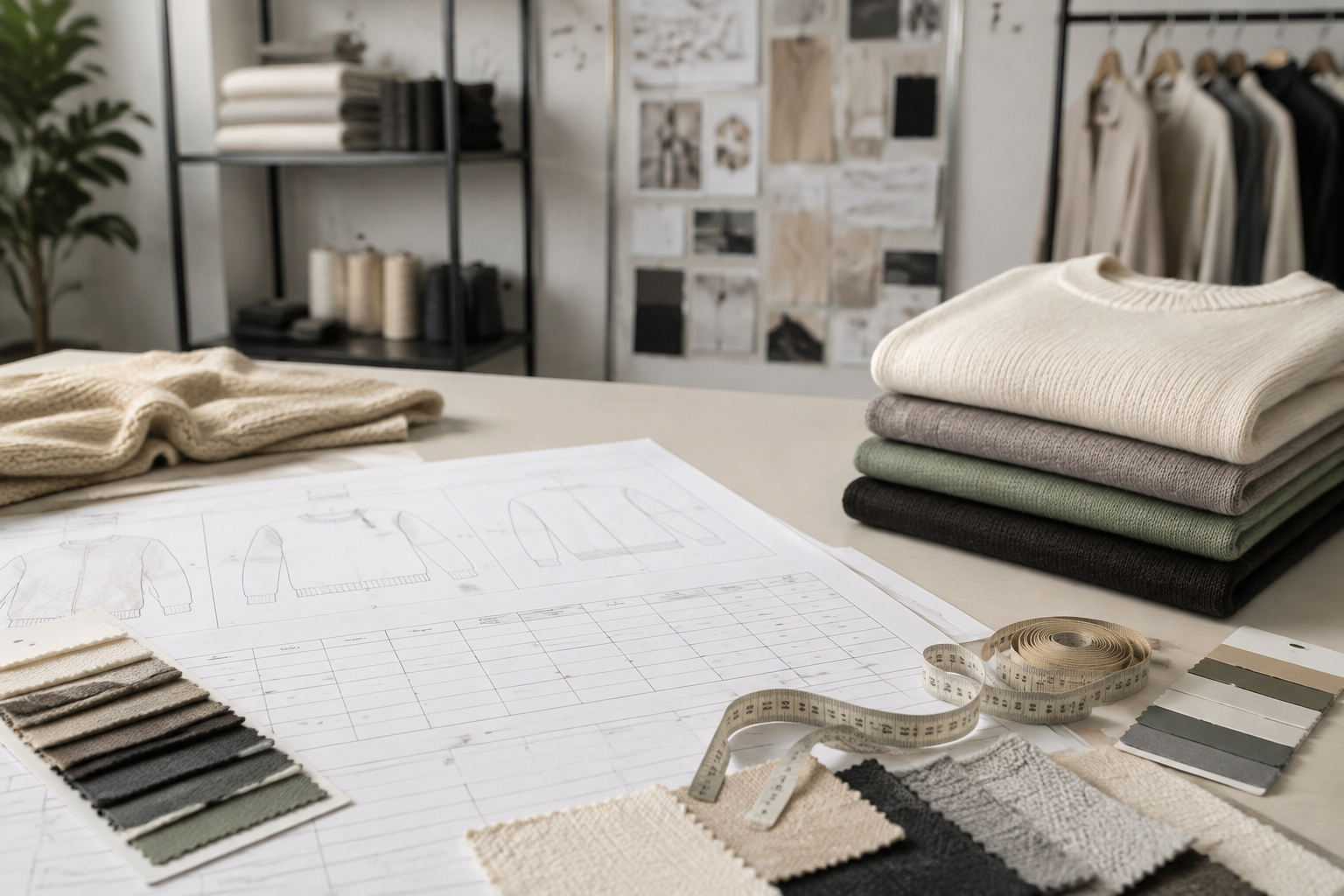 Size-set specification planning for a knitwear development brief