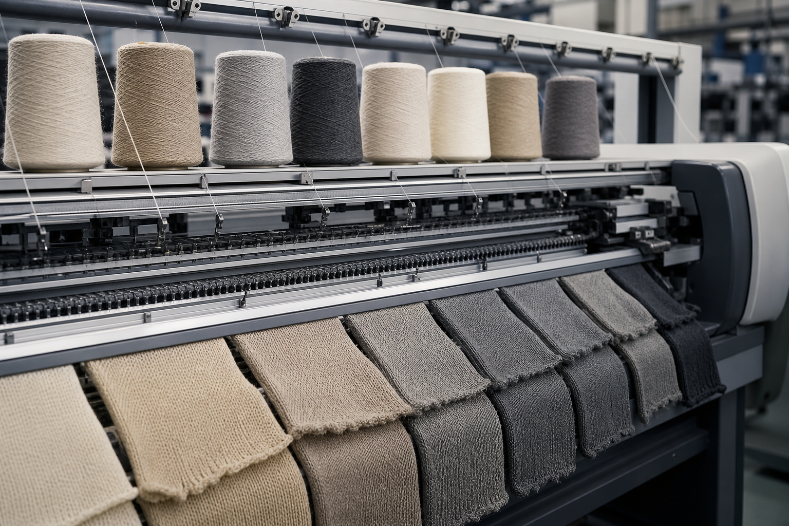 Computerized flat knitting machine preparing repeatable multi-size panels